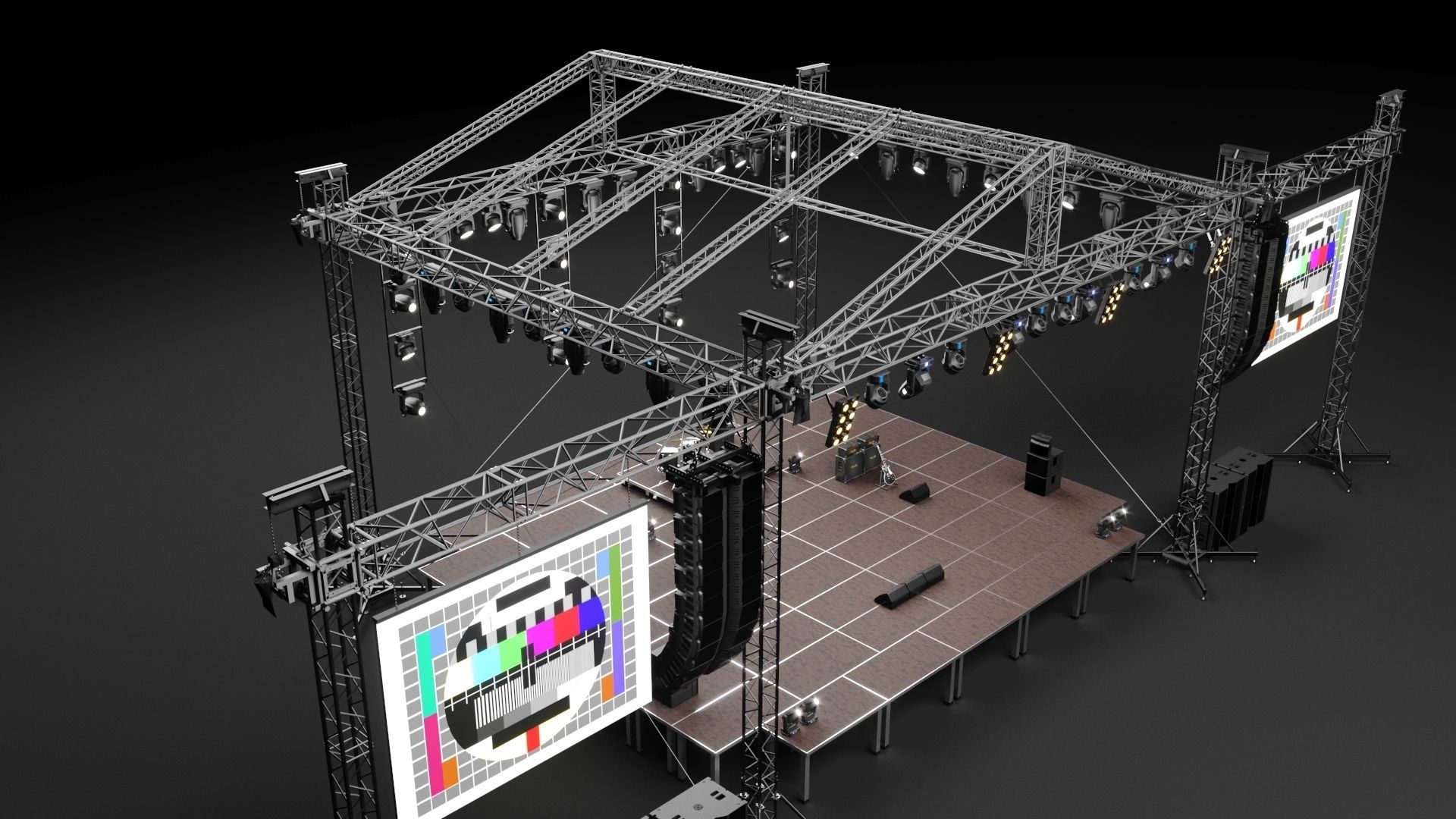 Concert Stage Set Full Detail 3D model_13