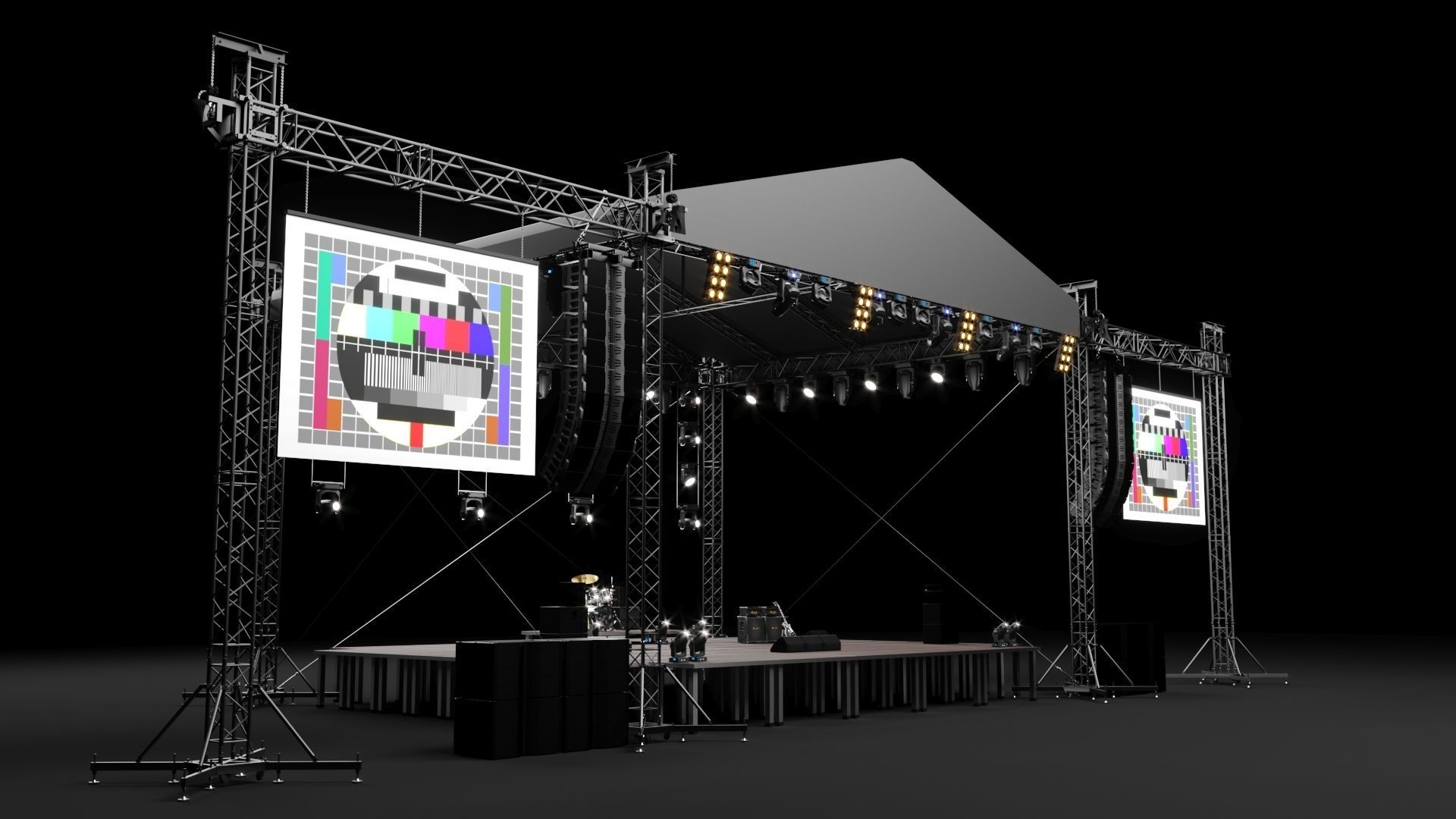 Concert Stage Set Full Detail 3D model_2