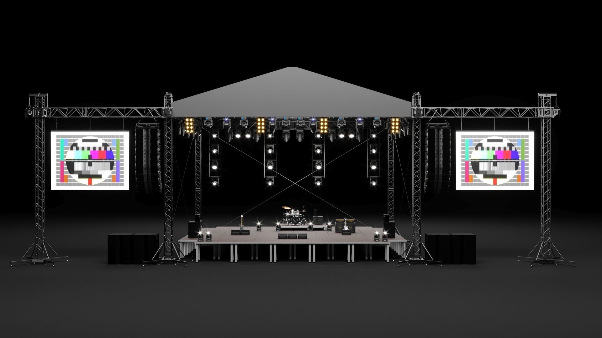 Concert Stage Set Full Detail 3D model_3