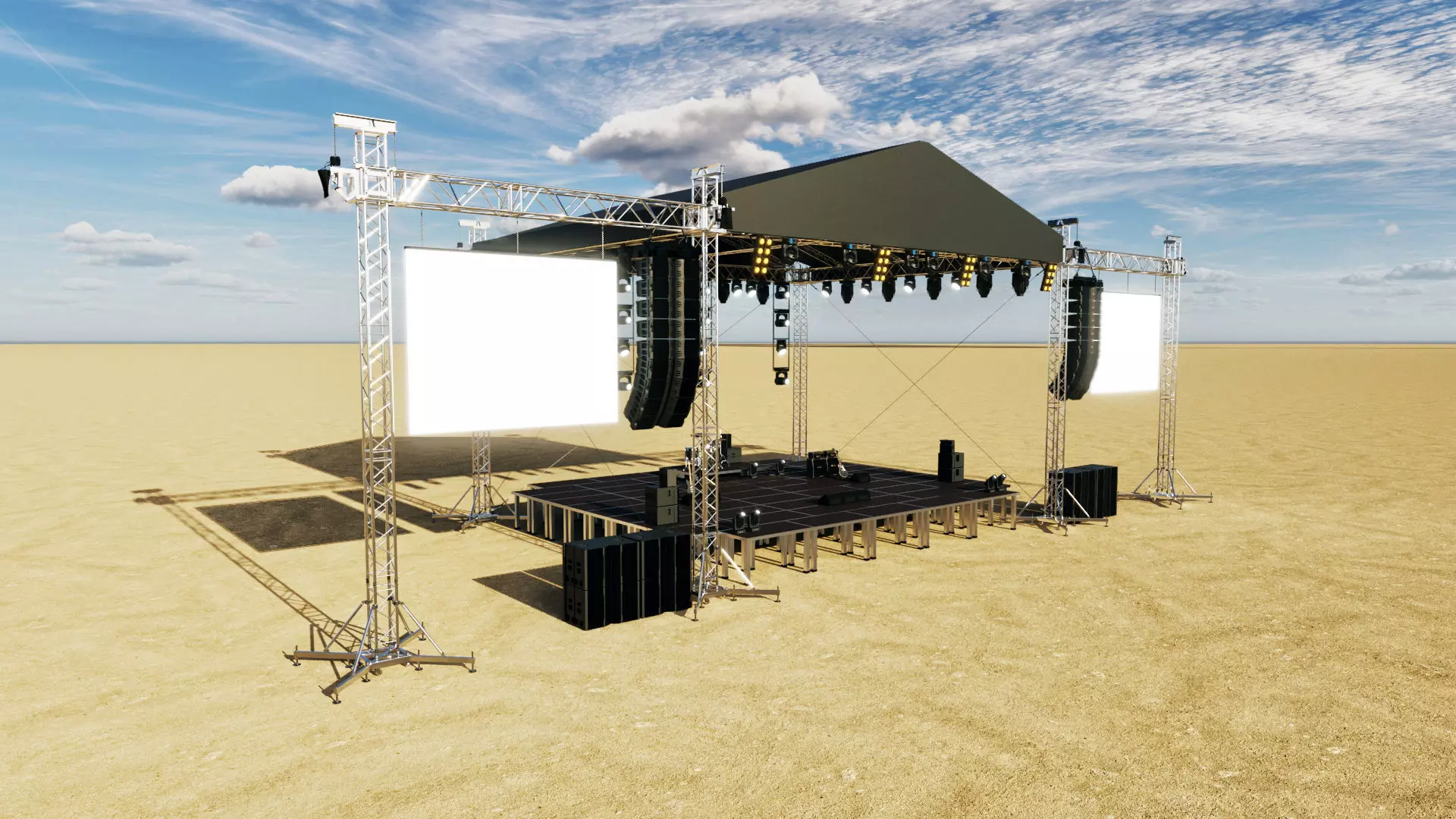 Concert Stage Set Full Detail 3D model_0