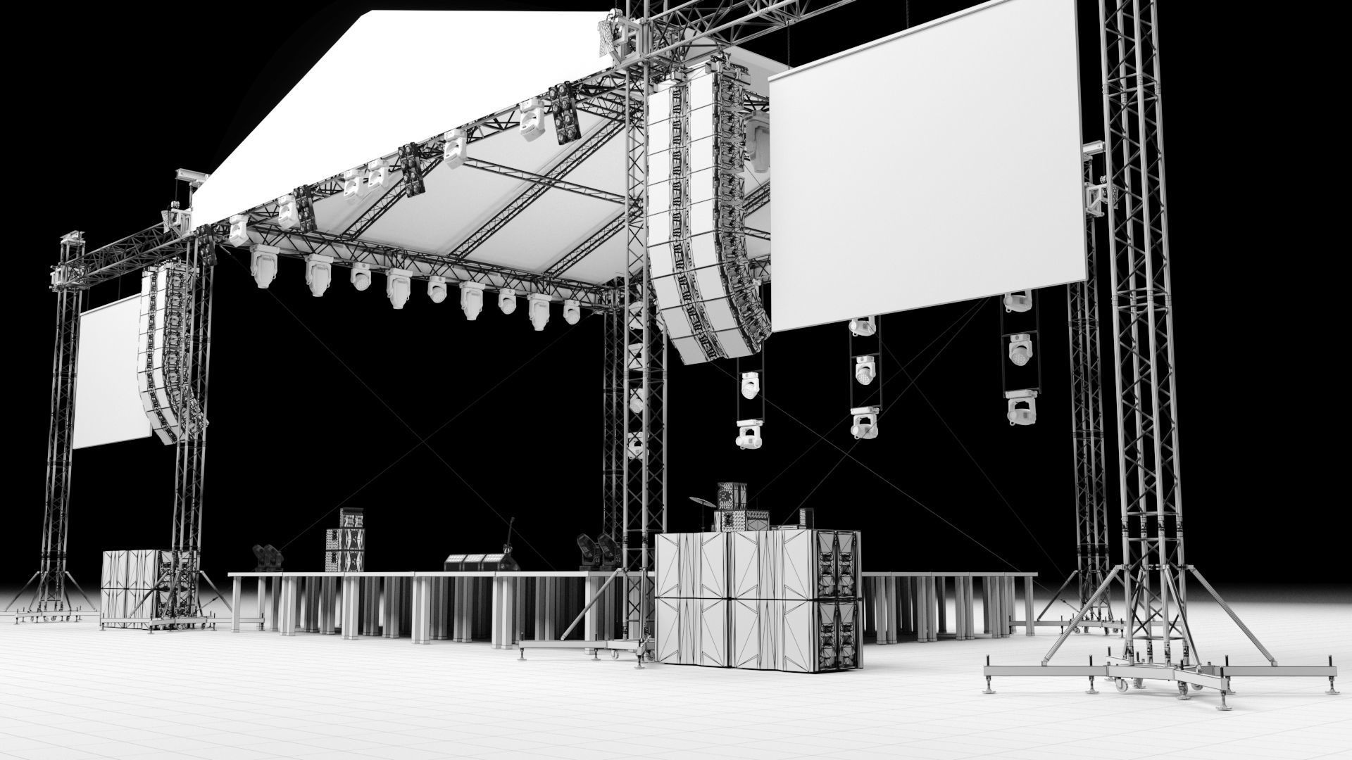 Concert Stage Set Full Detail 3D model_15