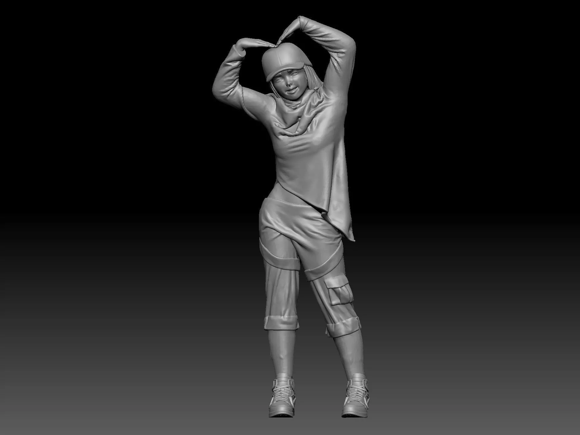 young girl 6 3D print model_0