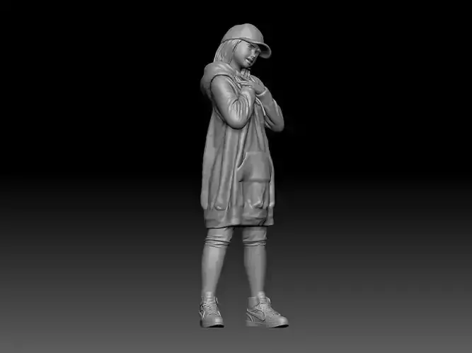 young girl 7 3D print model