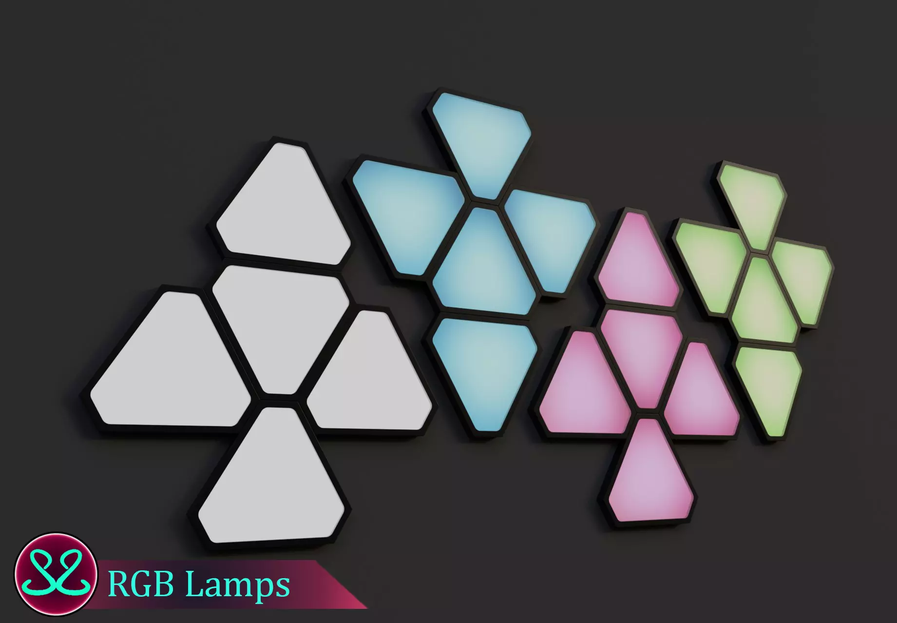 Awesome Rgb Led Wall Lamps Modern Wall Lamp Pack Free low-poly 3D model