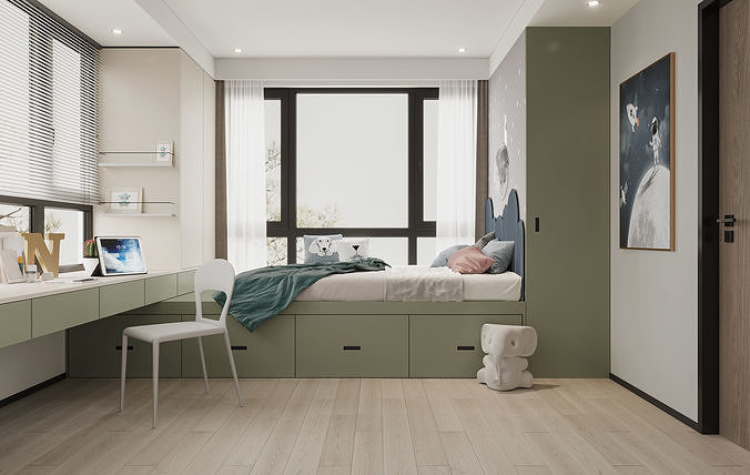 room Modern tatami boy 3D model