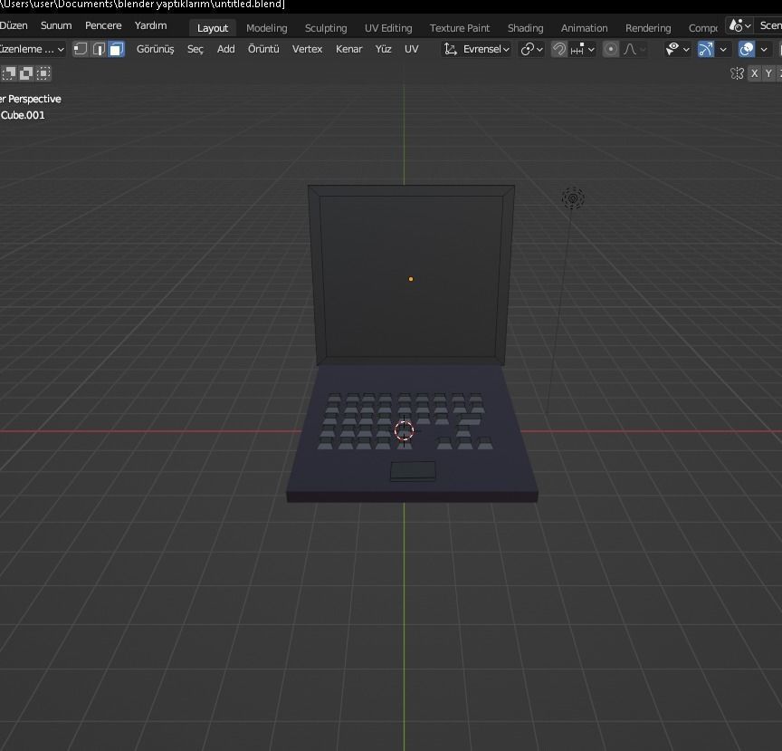 Laptop LowPoly 3D Low-poly 3D model_1