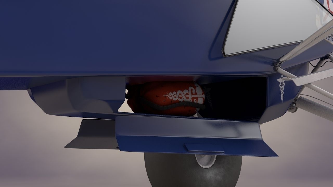 Piper Super Cub Bushplane Civil Air Patrol Low-poly 3D model_15