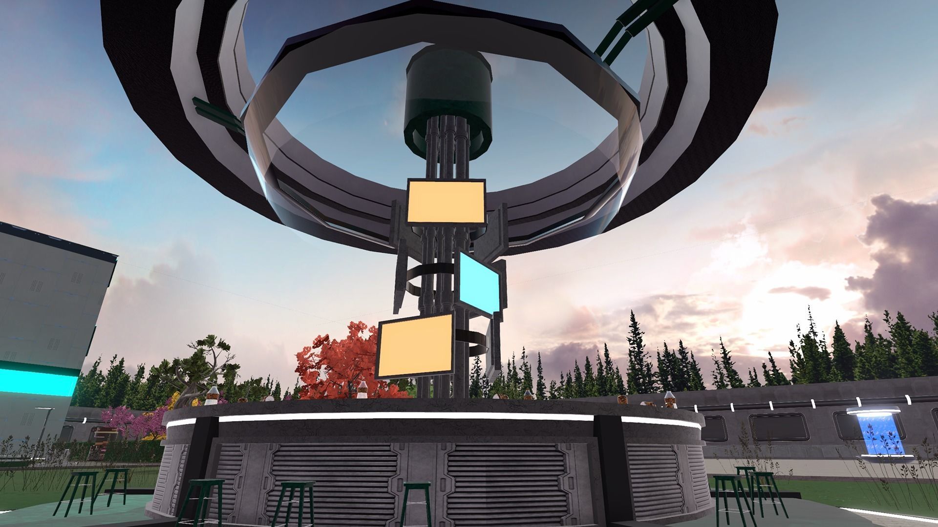 Sci-fi Canteen-Bar Low-poly 3D model_1