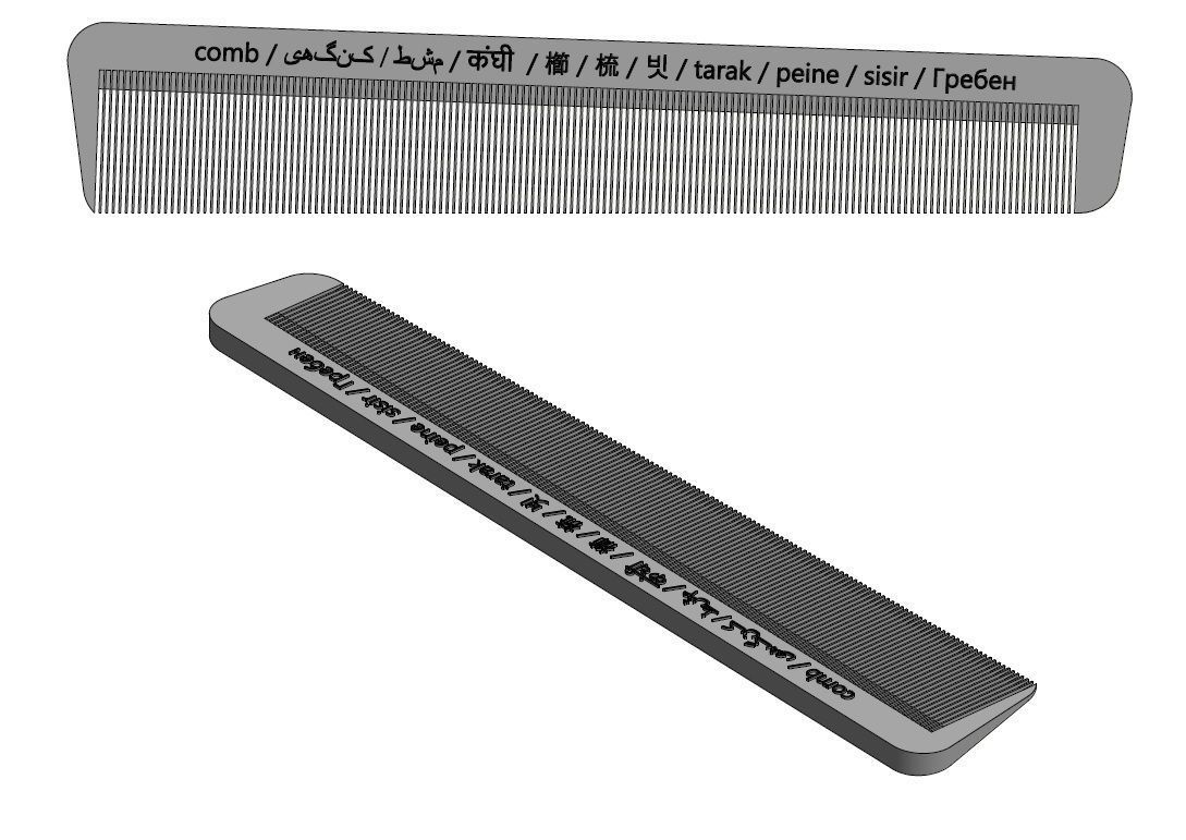 Hair Comb 3D print model_8