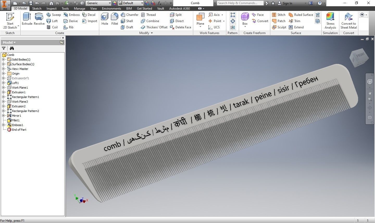 Hair Comb 3D print model_9