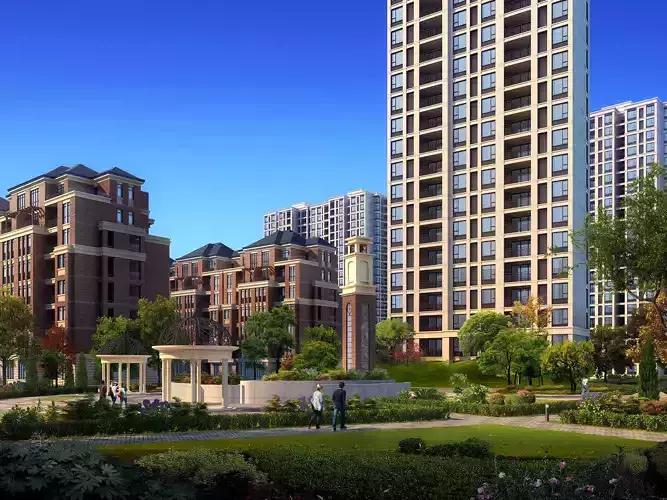 3Dmax fashion city commercial square building 128