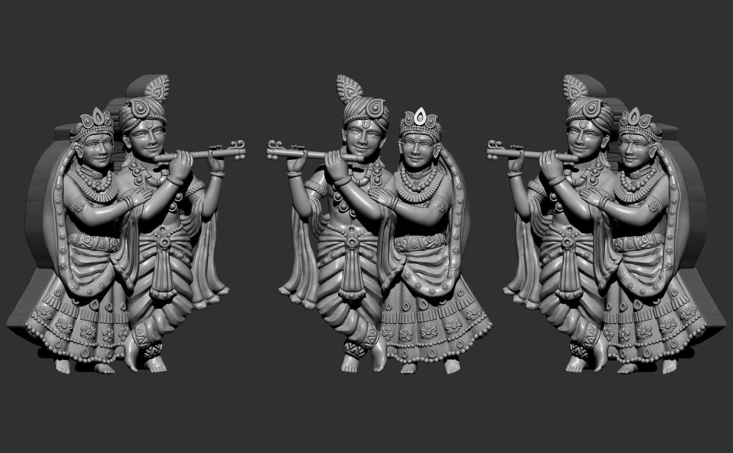 Radhe krishna  3D print model_3