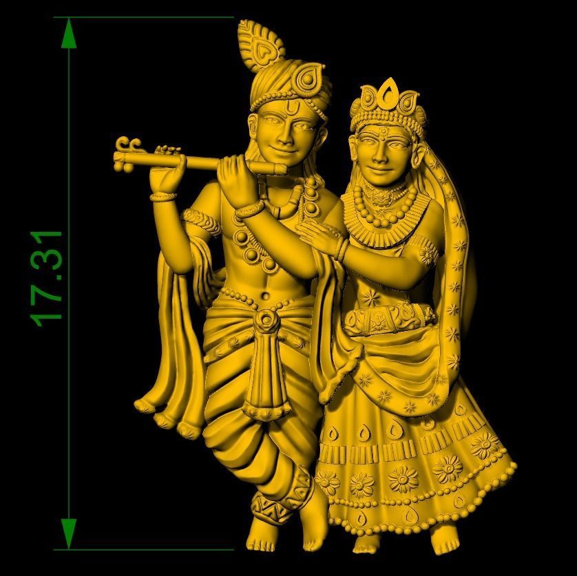 Radhe krishna  3D print model_1