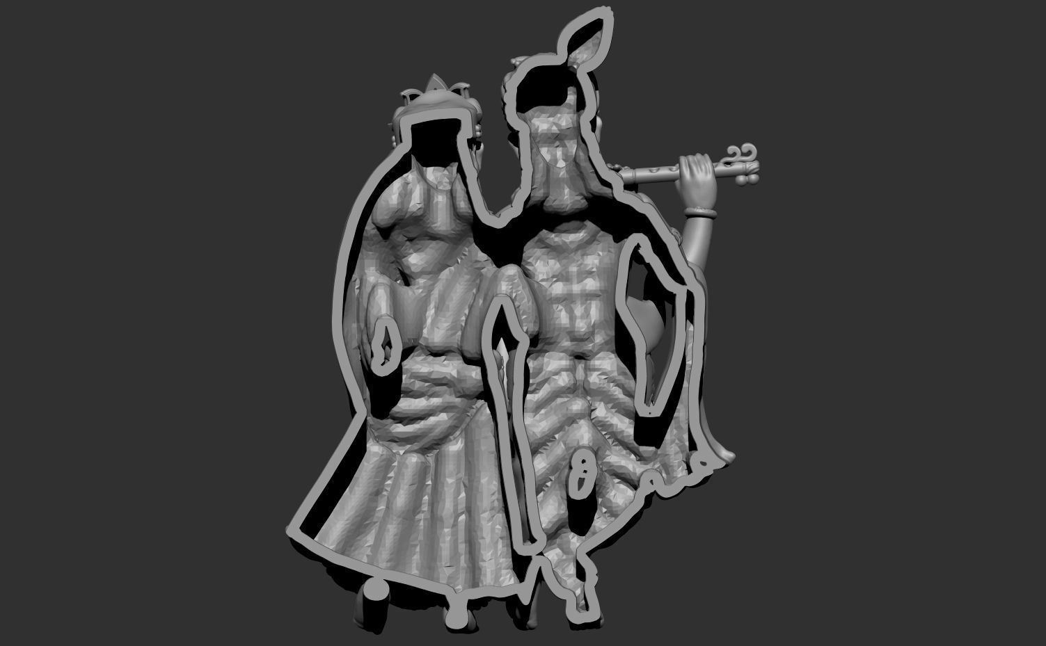 Radhe krishna  3D print model_5