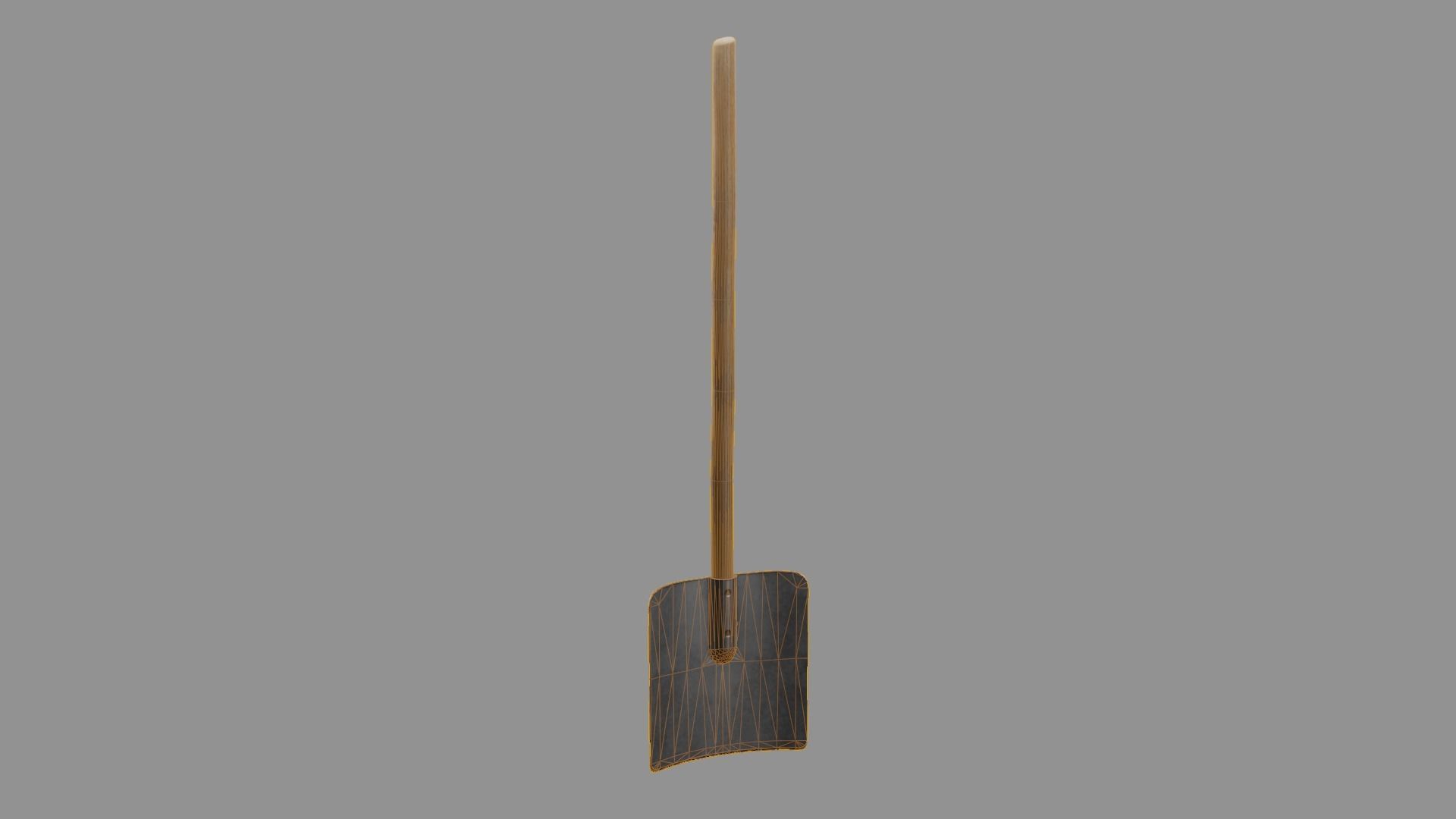 Square Shovel Low-poly 3D model_6