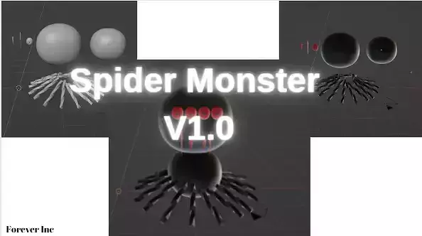 Space Spider Monster LowPoly 3D