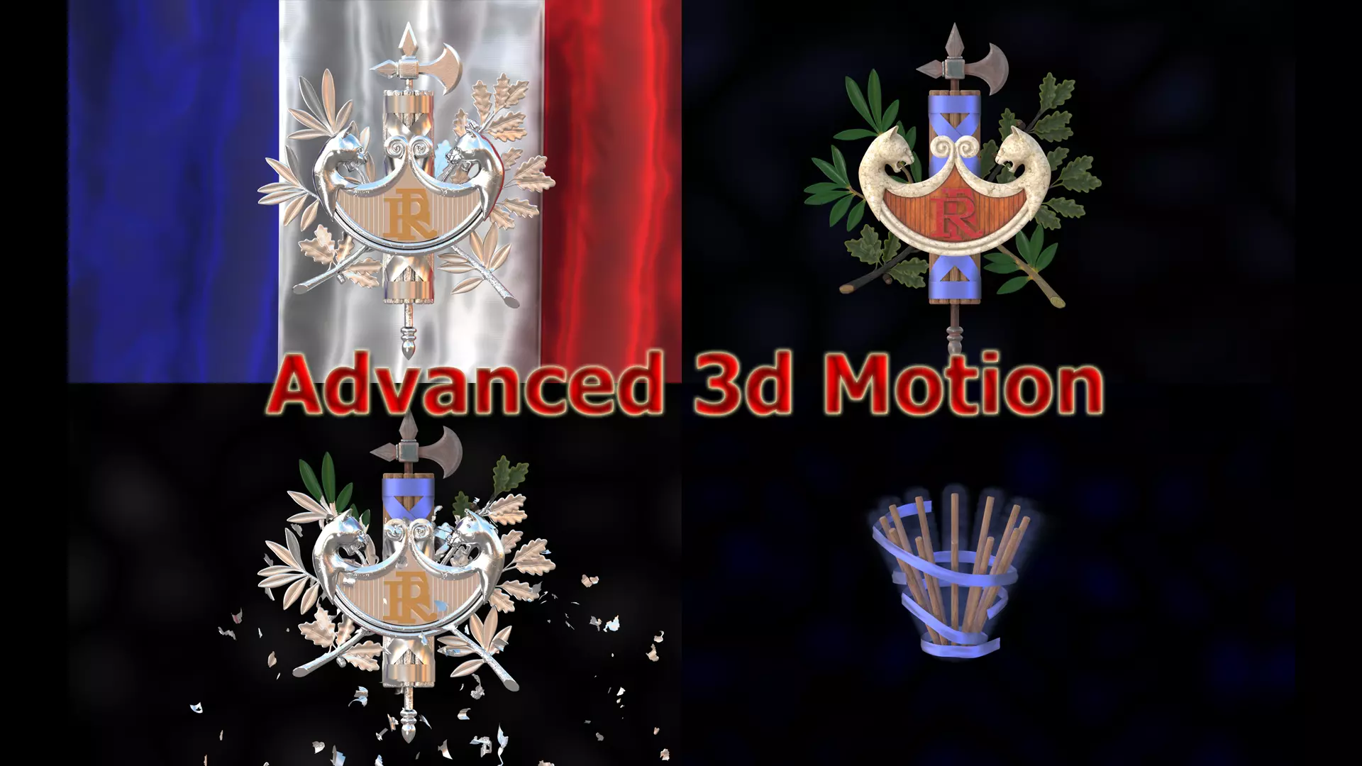Symbols of France motion 3D model