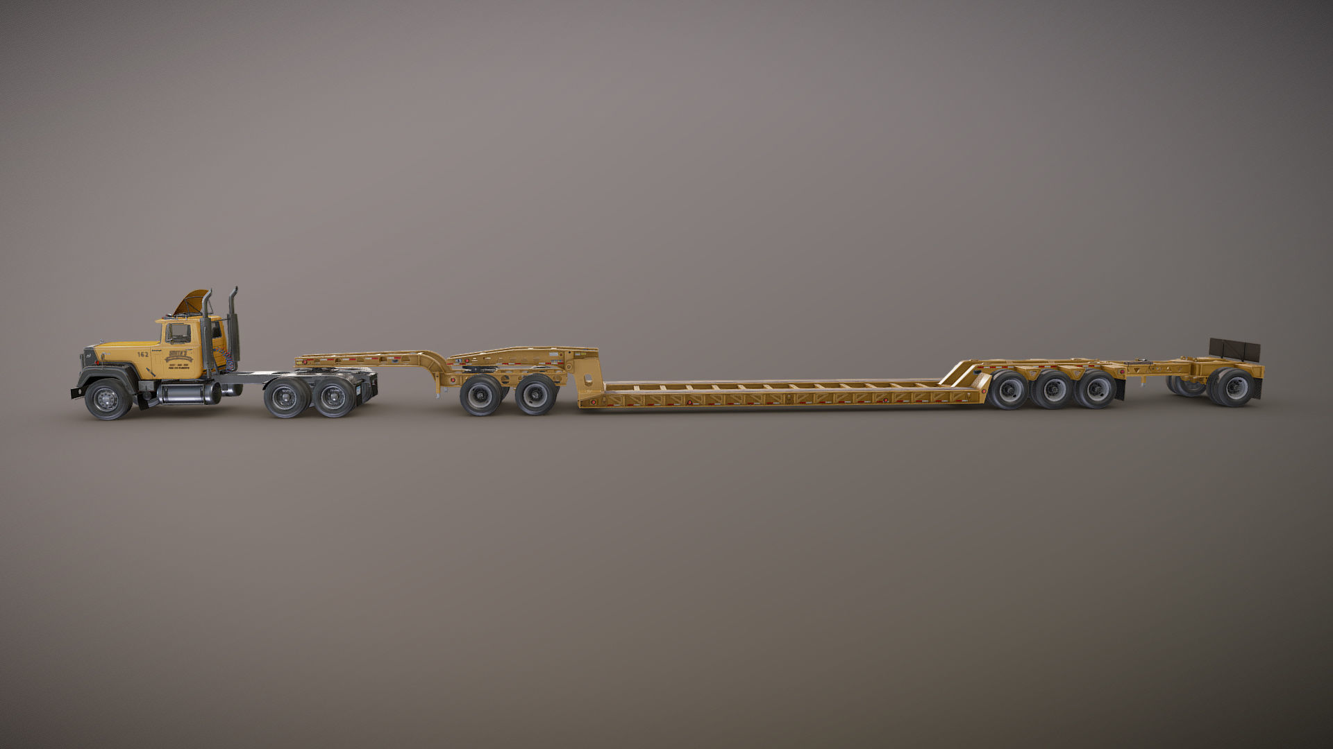 SuperLiner Lowboy trailer Low-poly 3D model_24