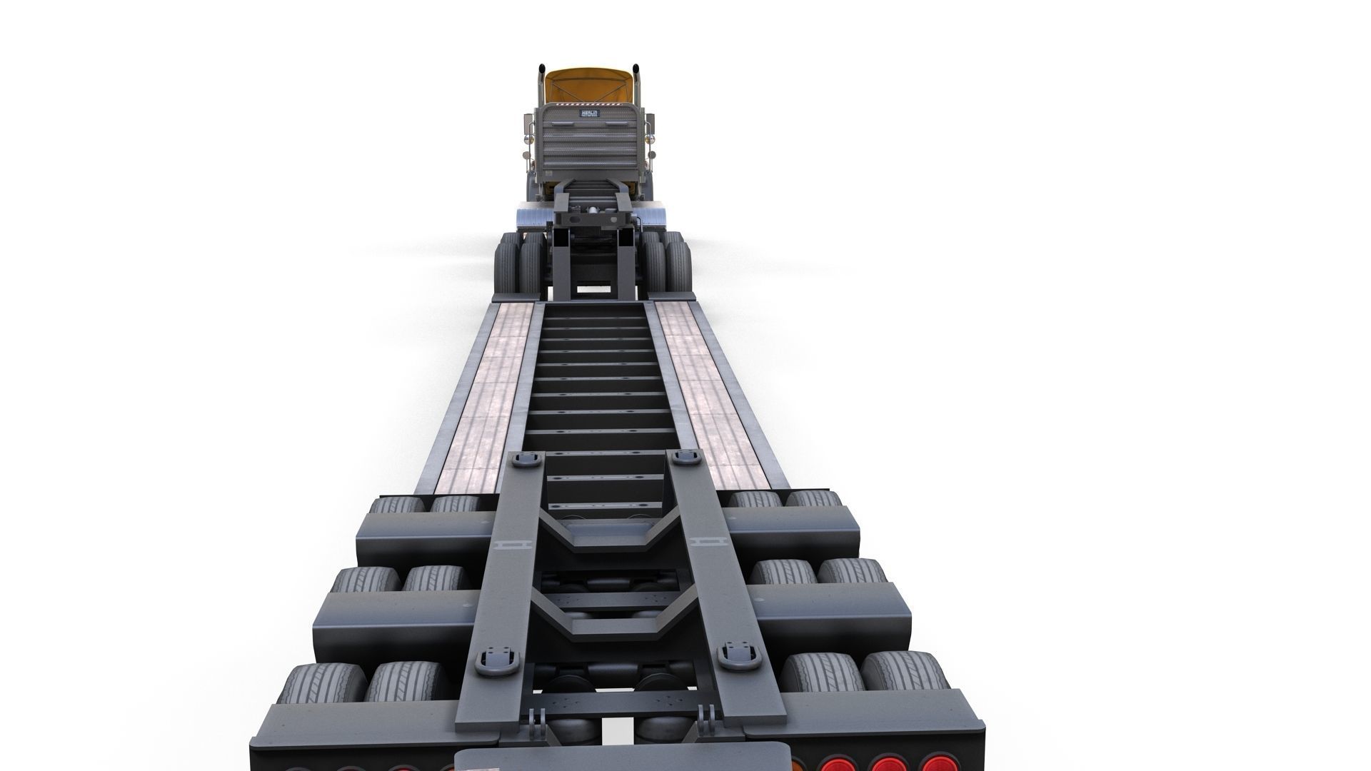 SuperLiner Lowboy trailer Low-poly 3D model_4