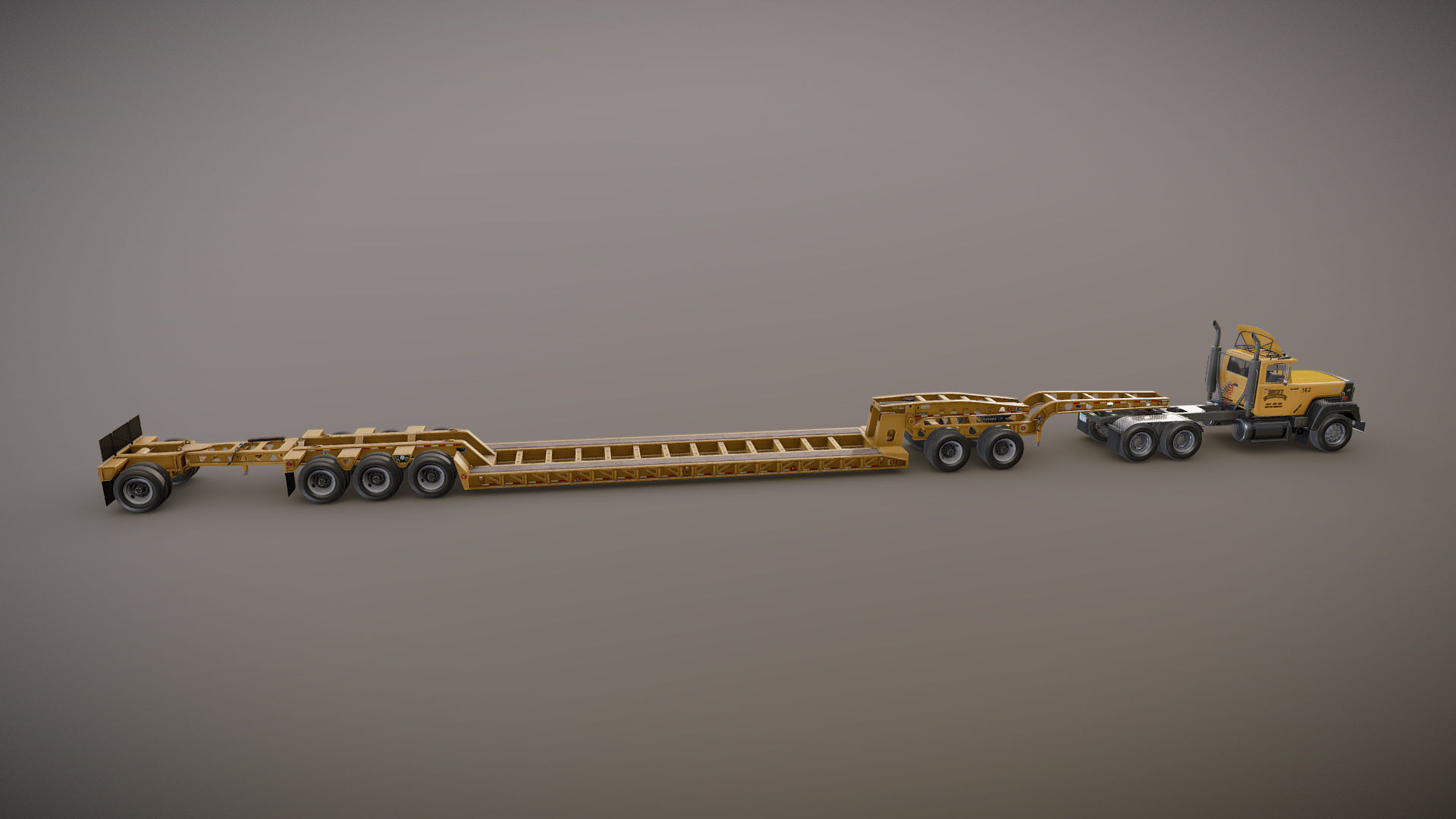 SuperLiner Lowboy trailer Low-poly 3D model_23