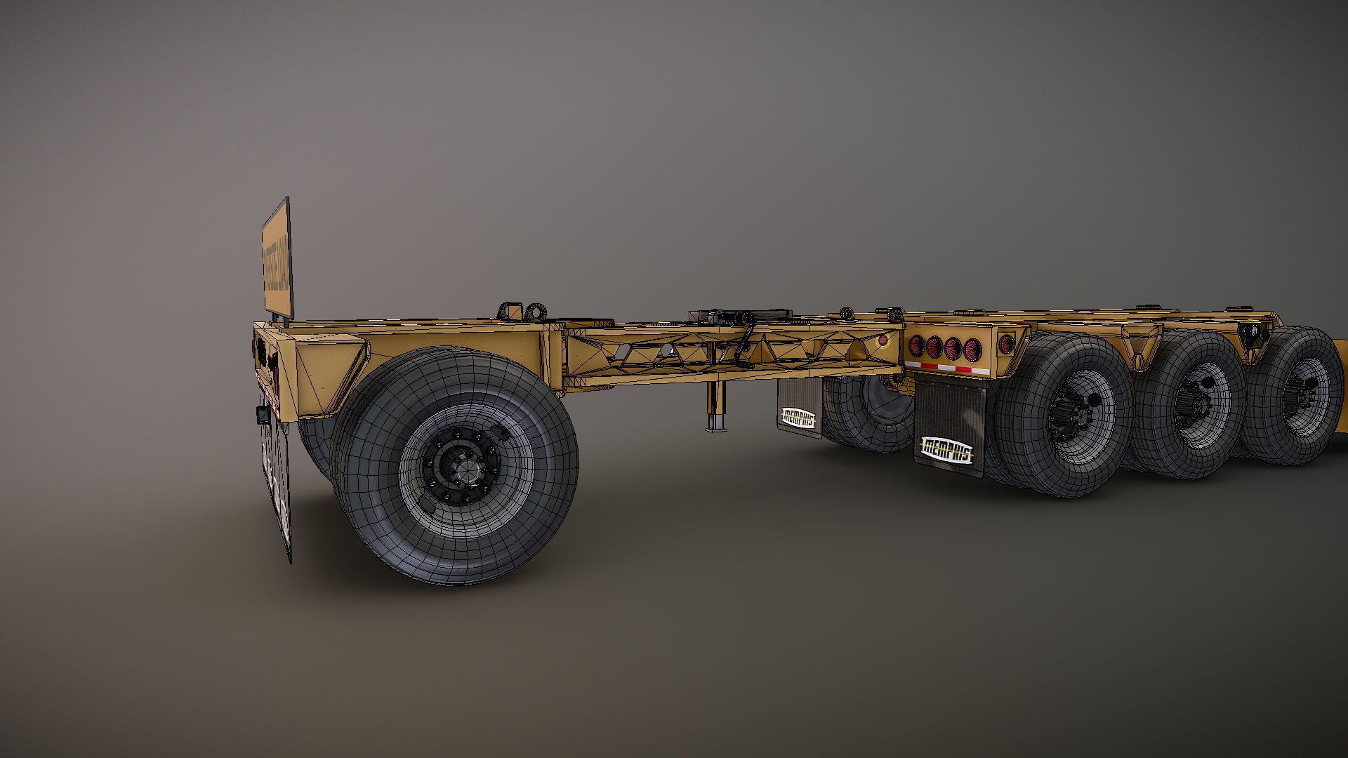 SuperLiner Lowboy trailer Low-poly 3D model_39