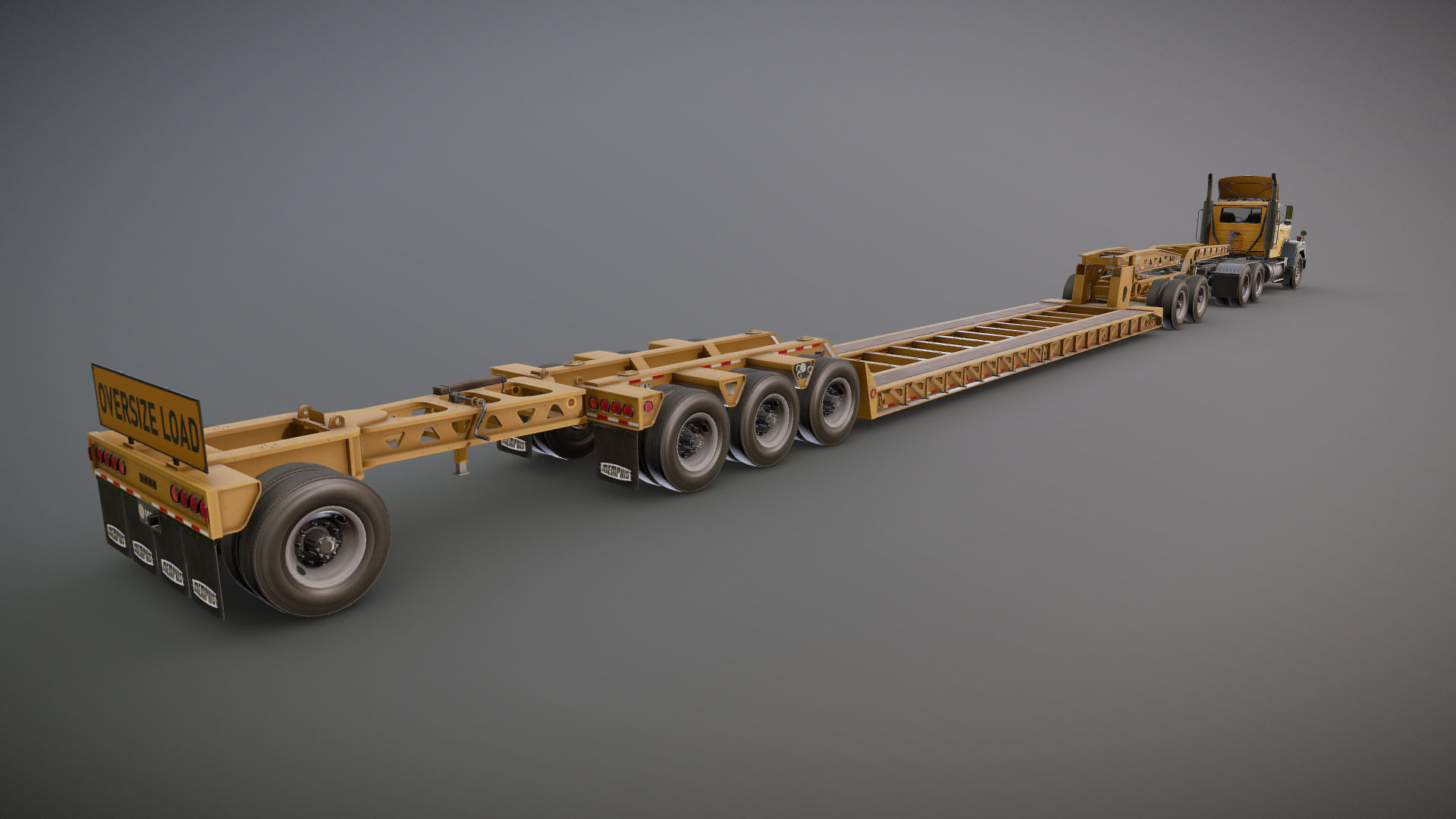 SuperLiner Lowboy trailer Low-poly 3D model_21