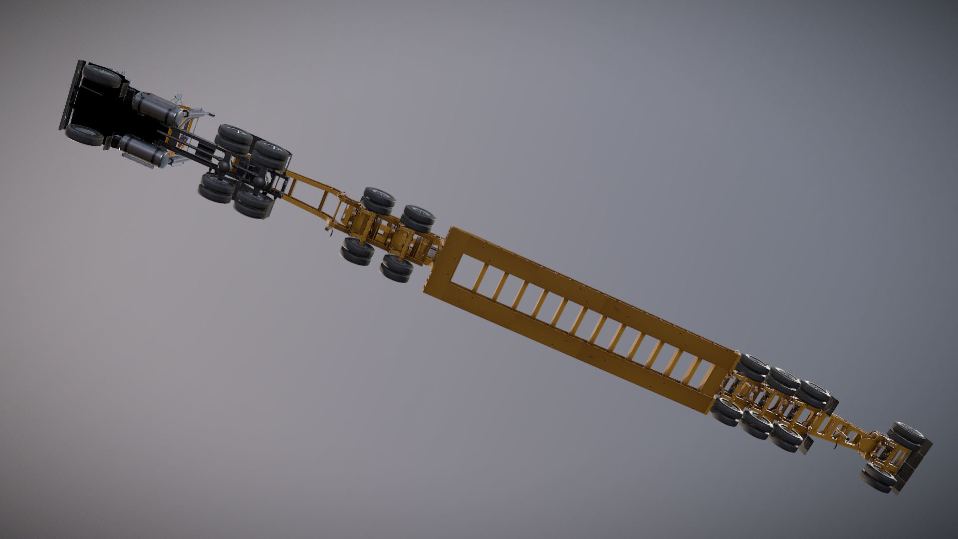 SuperLiner Lowboy trailer Low-poly 3D model_29