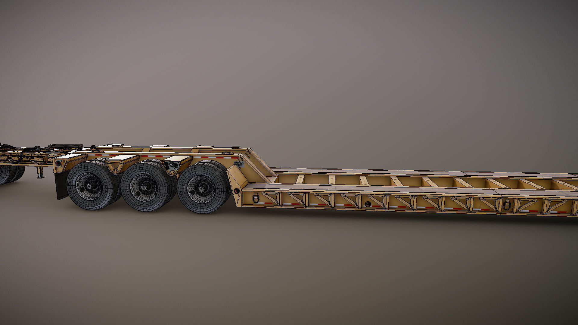 SuperLiner Lowboy trailer Low-poly 3D model_35