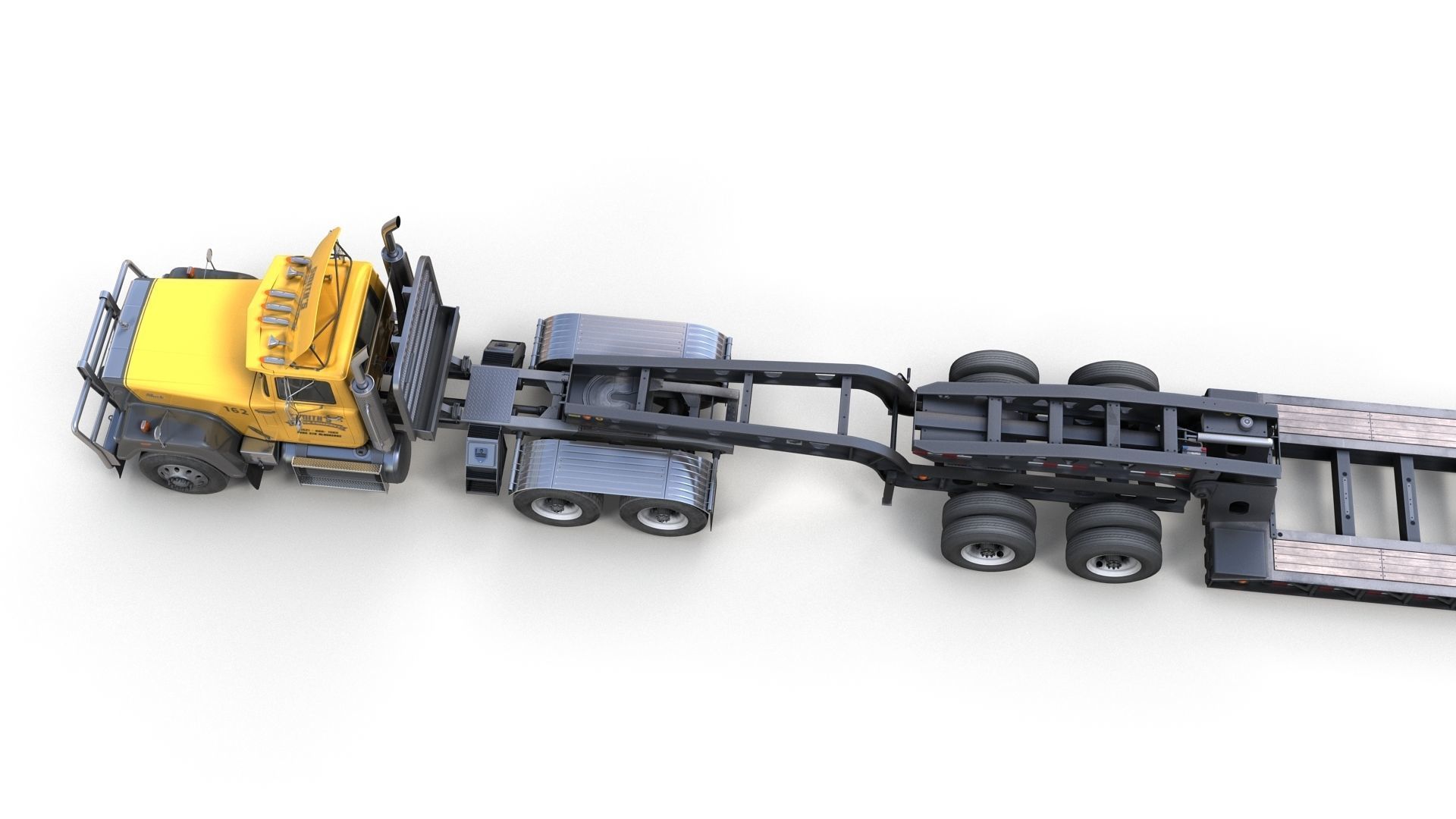 SuperLiner Lowboy trailer Low-poly 3D model_5