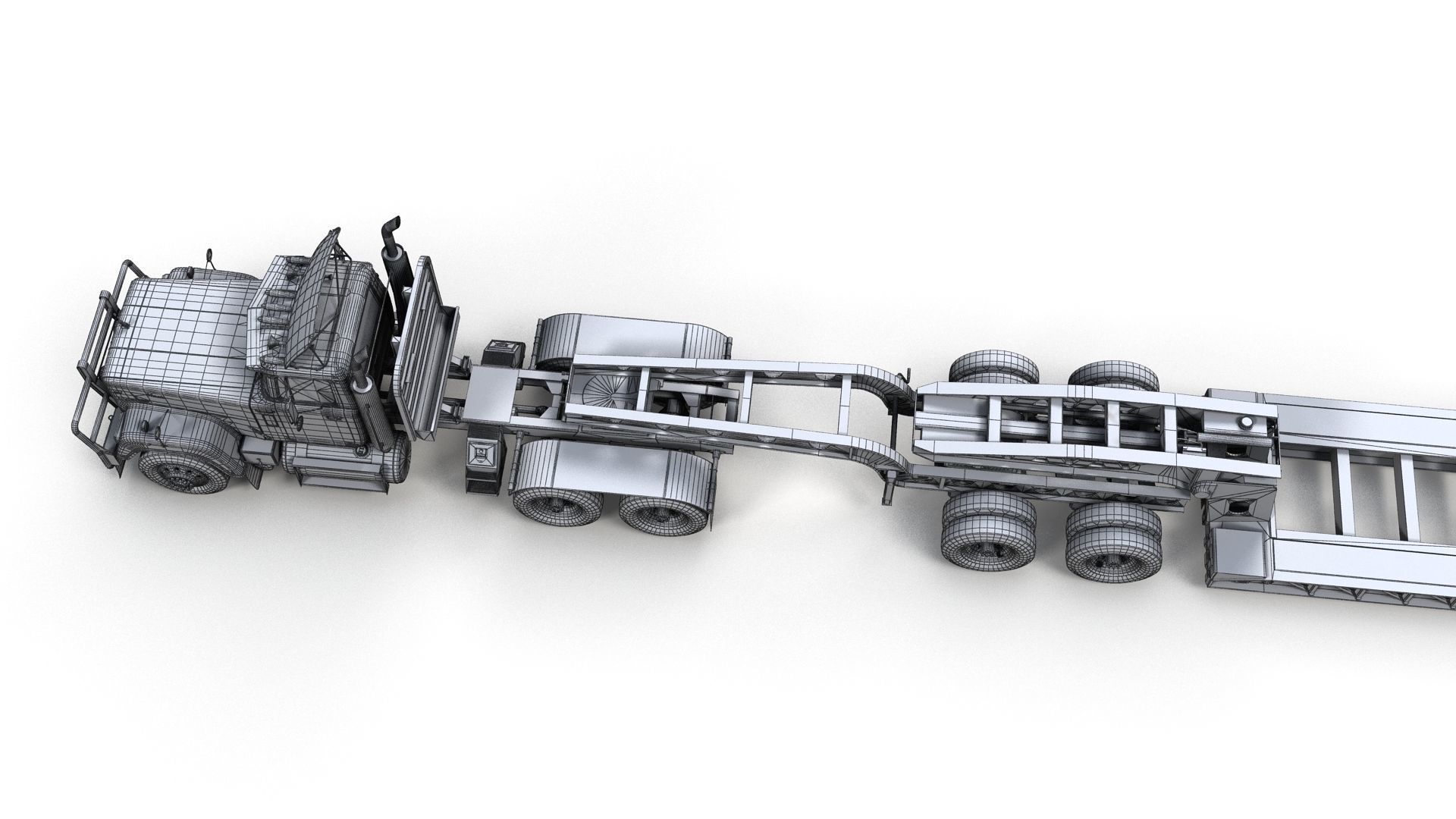 SuperLiner Lowboy trailer Low-poly 3D model_14