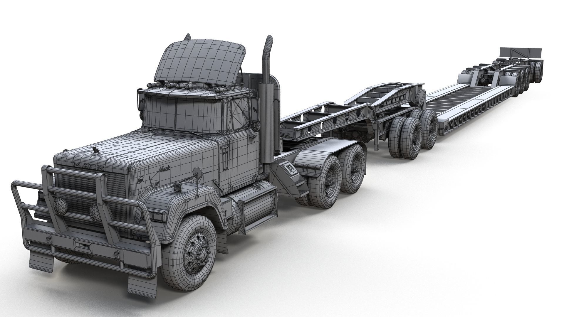 SuperLiner Lowboy trailer Low-poly 3D model_18