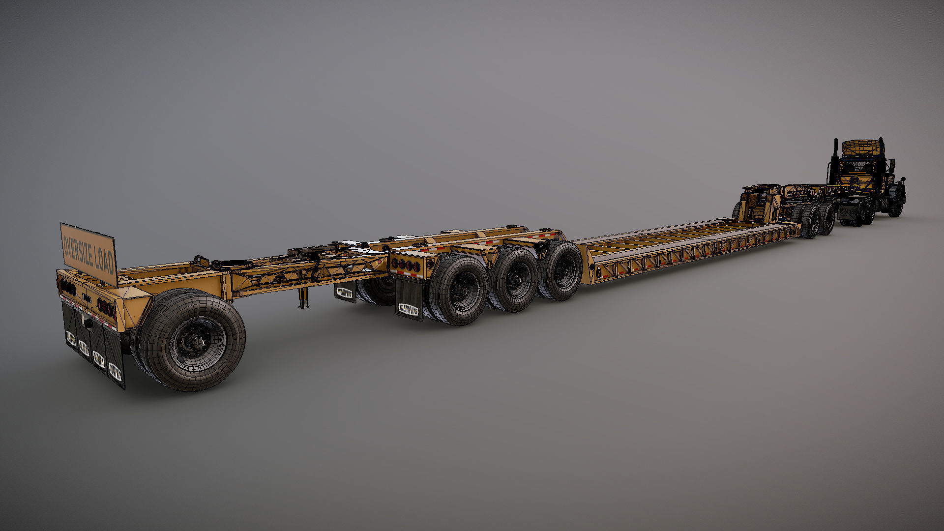 SuperLiner Lowboy trailer Low-poly 3D model_33