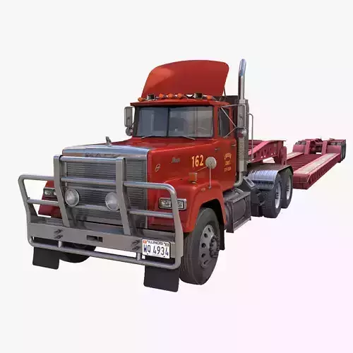 SuperLiner Lowboy trailer Low-poly 3D model