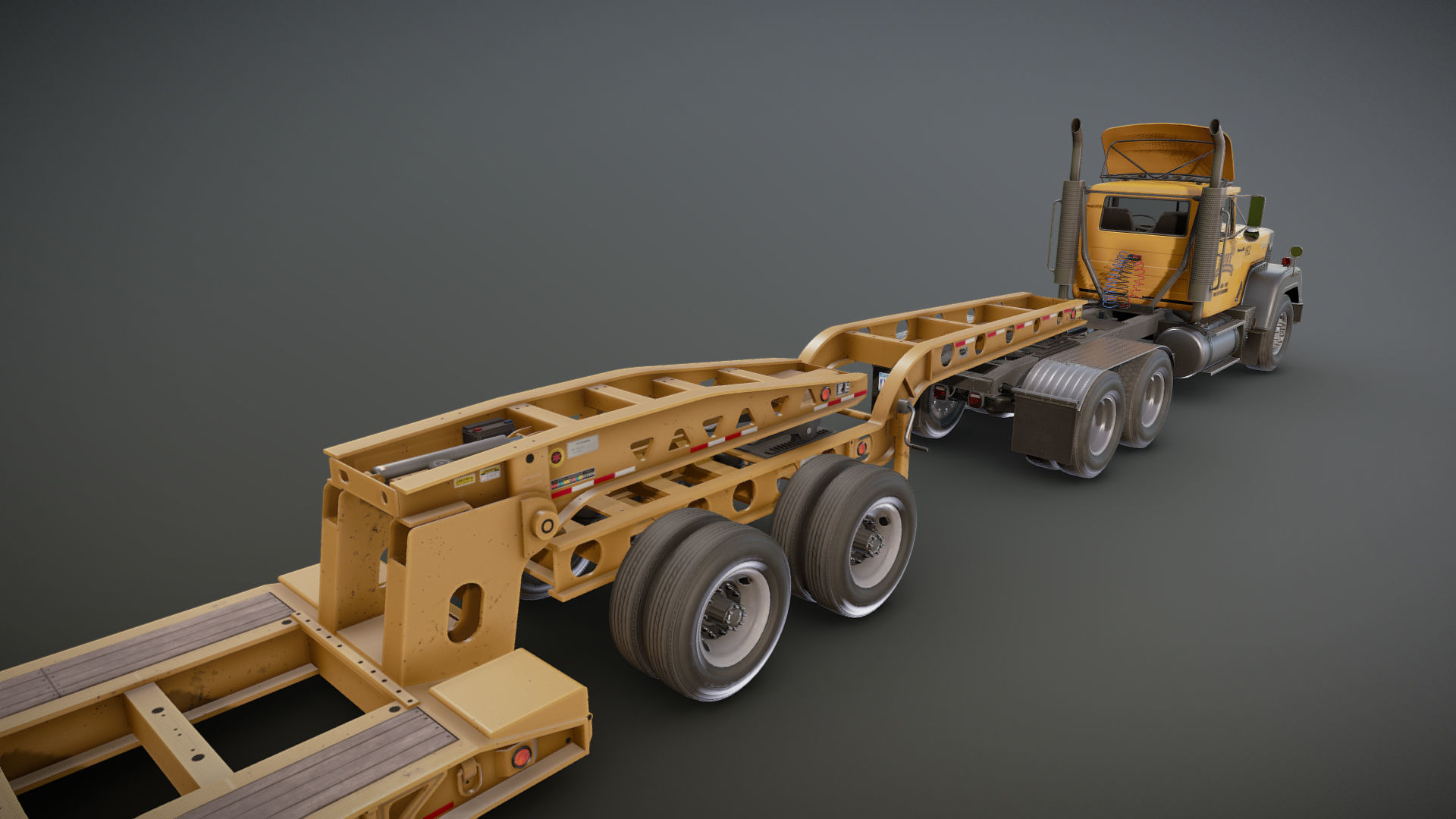 SuperLiner Lowboy trailer Low-poly 3D model_25