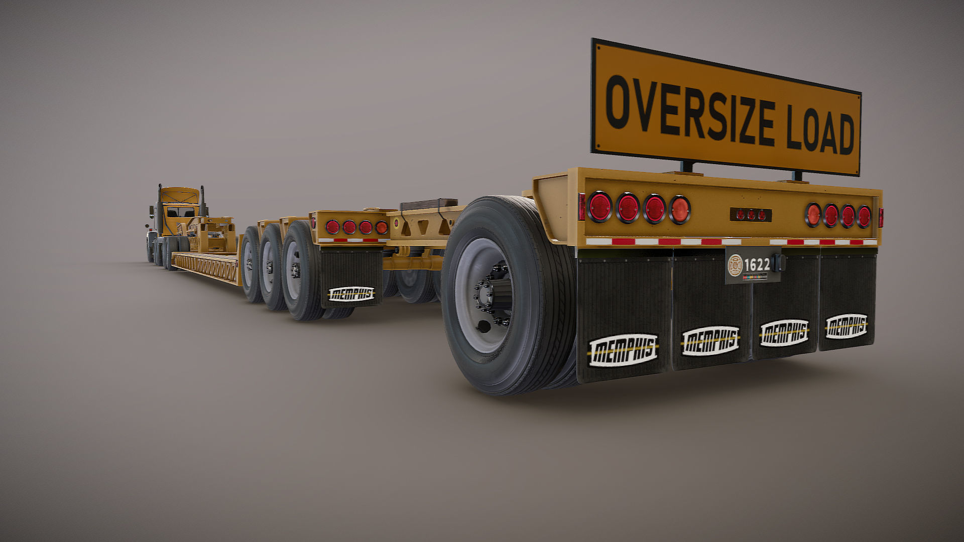 SuperLiner Lowboy trailer Low-poly 3D model_31