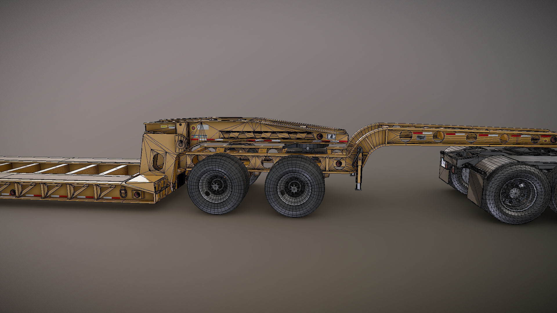 SuperLiner Lowboy trailer Low-poly 3D model_36