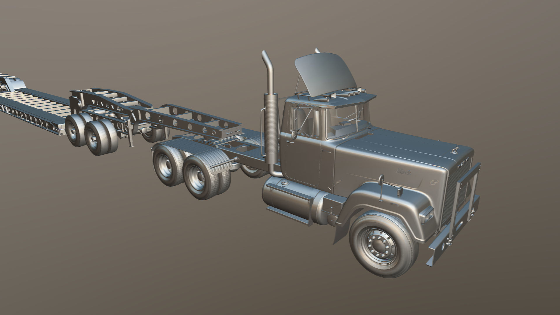 SuperLiner Lowboy trailer Low-poly 3D model_38