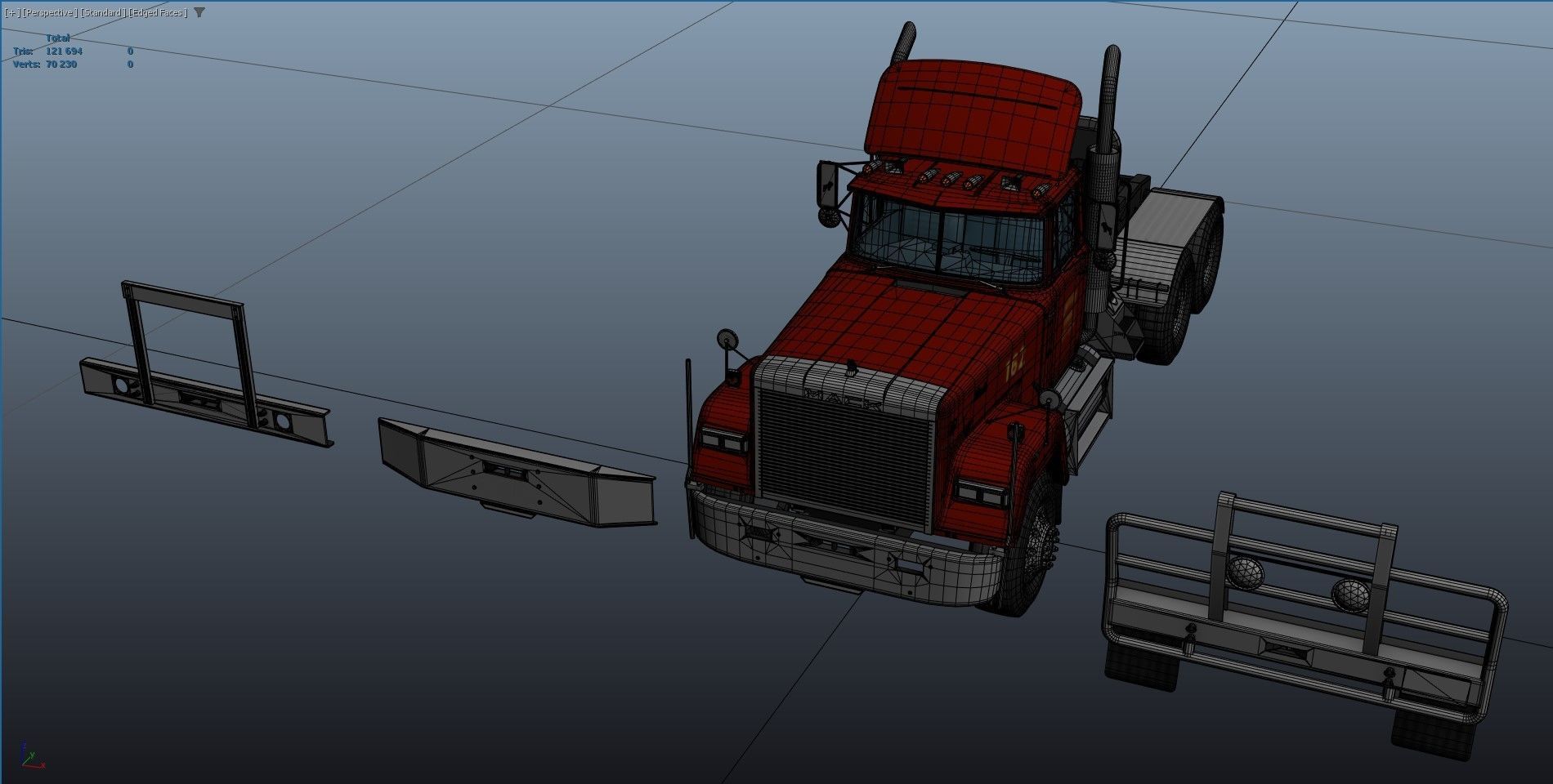 SuperLiner Lowboy trailer Low-poly 3D model_46