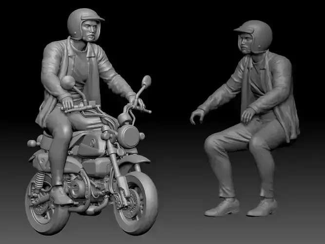 honda monkey and rider