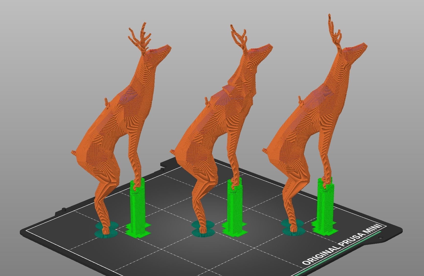 Three Flying Poly Deer - STL Print 3D print model_6