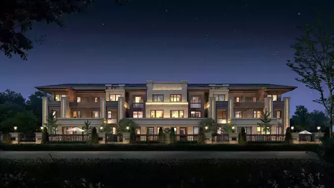 3Dmax fashion city commercial square building 130