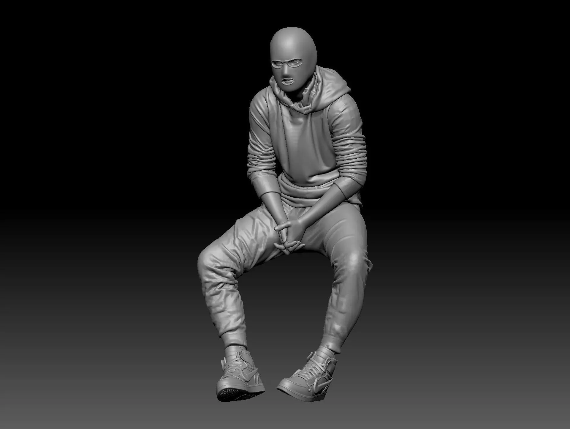man leaning 3D print model