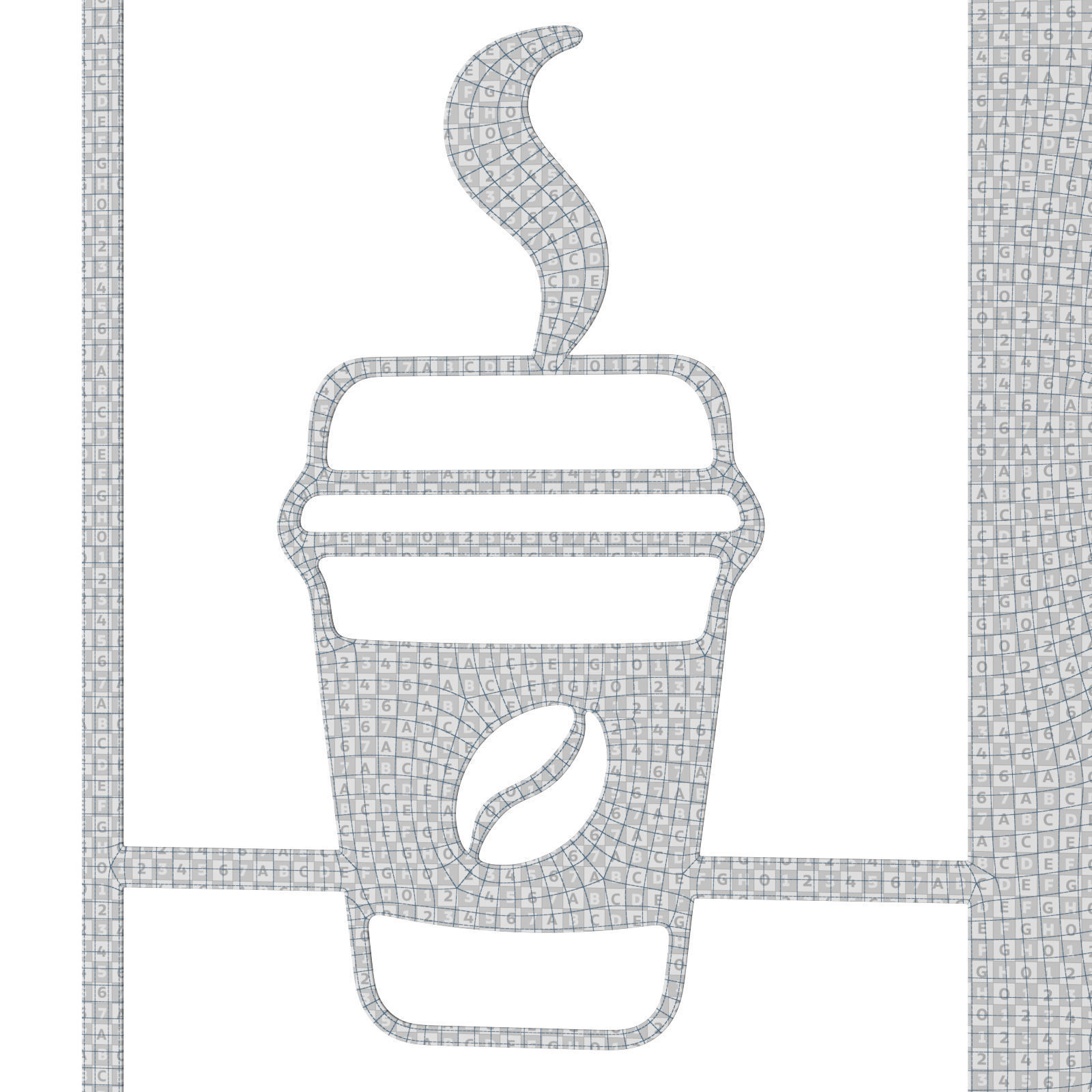 AM PM coffee sign Low-poly 3D model_14