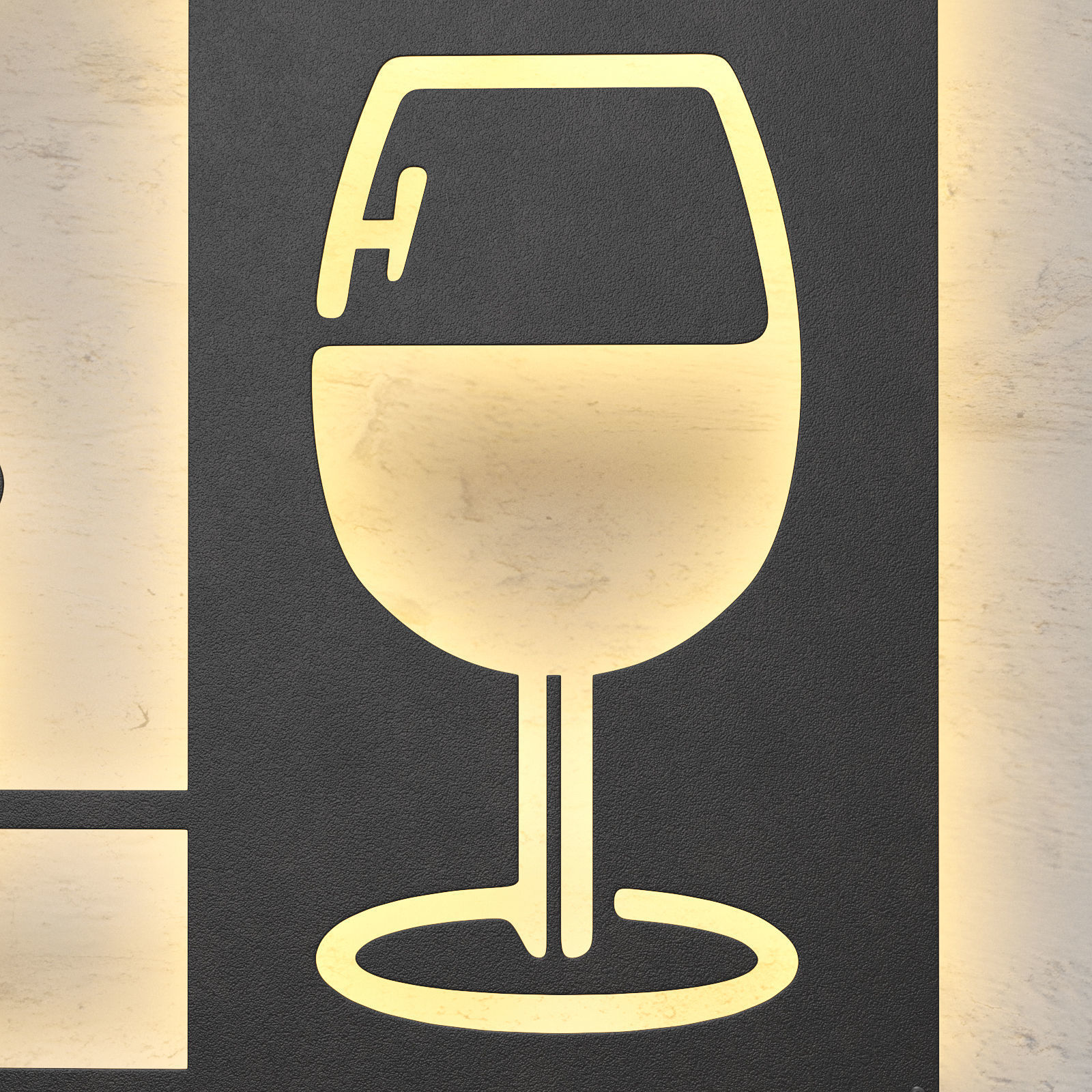 AM PM coffee sign Low-poly 3D model_5