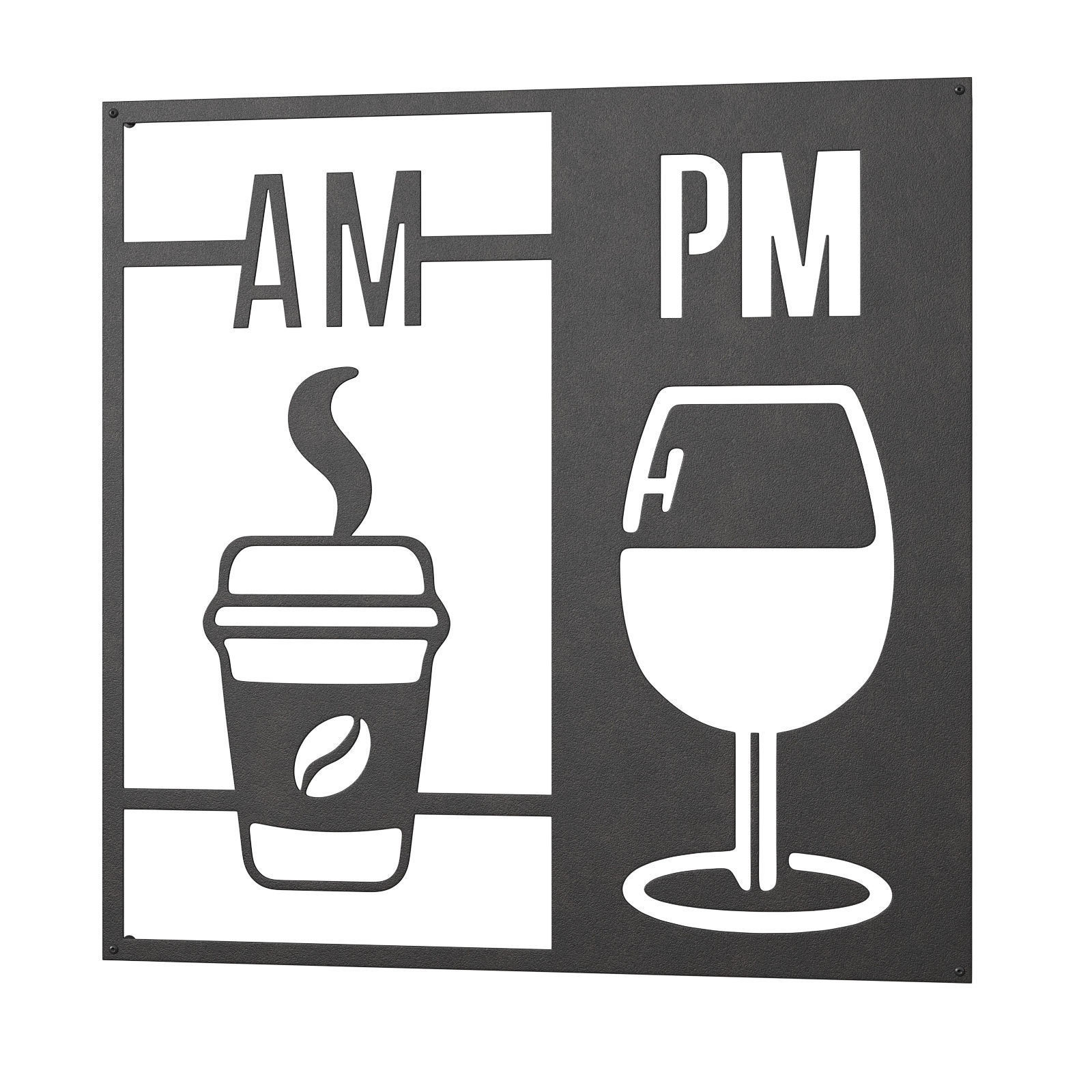 AM PM coffee sign Low-poly 3D model_8
