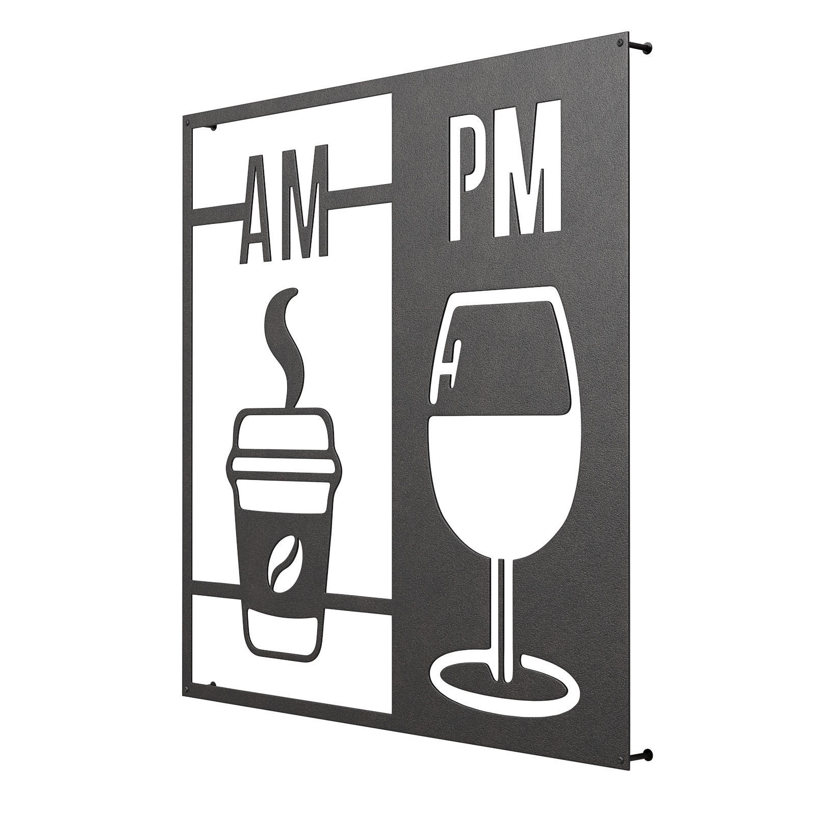 AM PM coffee sign Low-poly 3D model_9