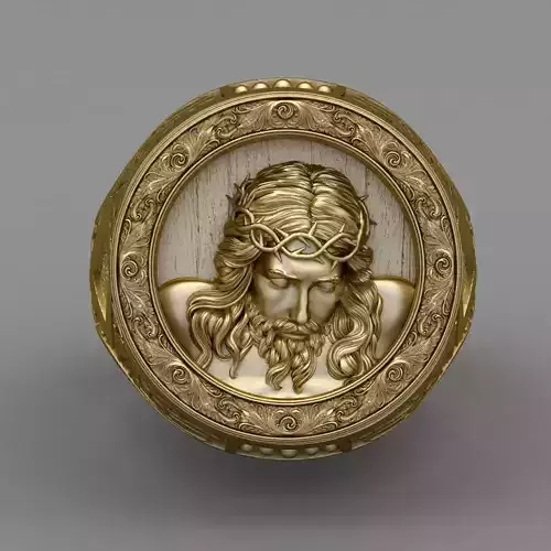 Jesus Diamond Ring 3d Print Model