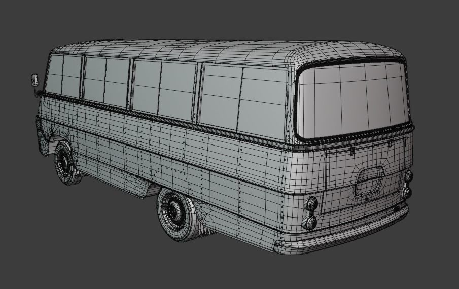 Toyota Light Bus 1963 3D Model left hand drive version 3D model_15