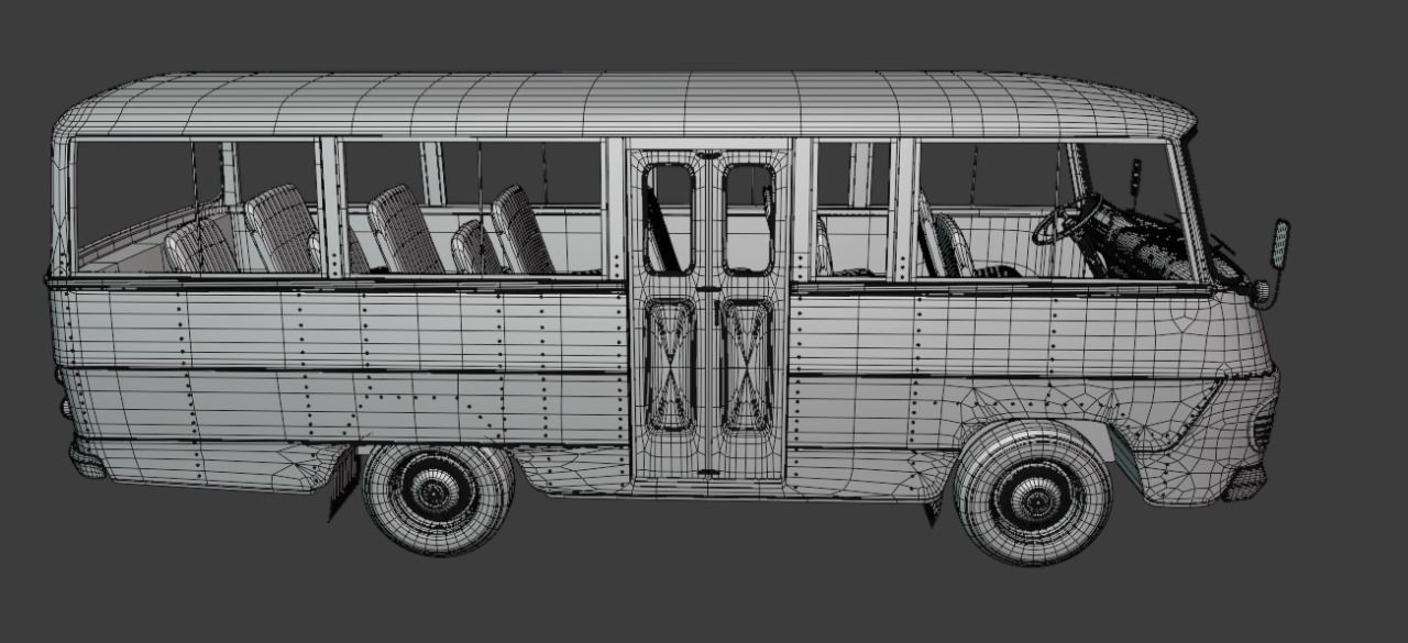 Toyota Light Bus 1963 3D Model left hand drive version 3D model_14