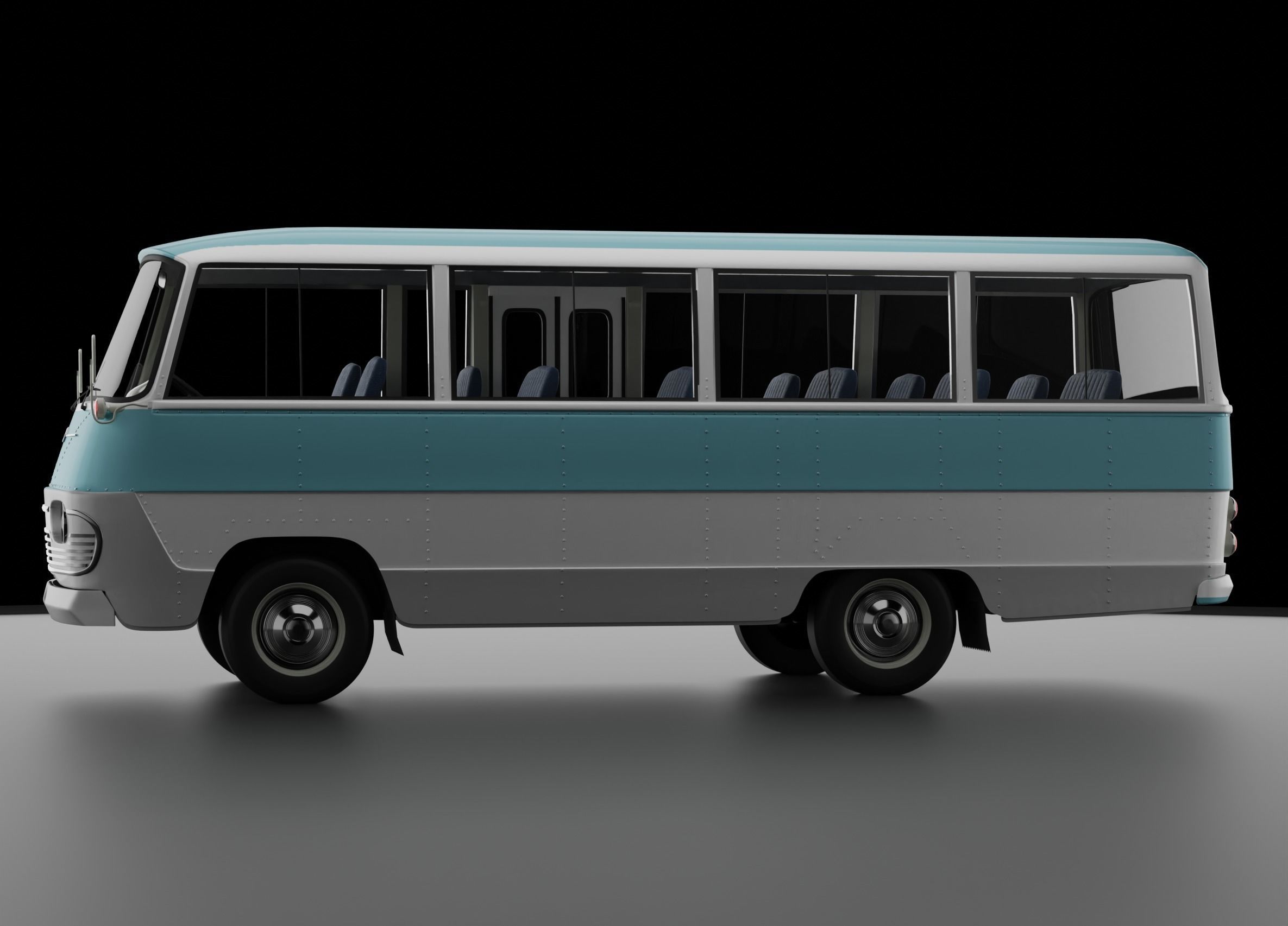Toyota Light Bus 1963 3D Model left hand drive version 3D model_4